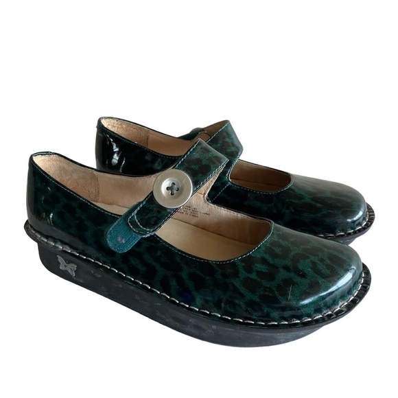 Alegria Shoes - Alegria Mary Jane Shoes Black Green Cheetah  Size 41
